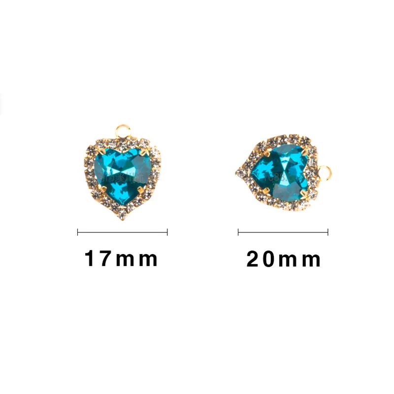 10 sztuk kryształ Rhinestone serce Charms naszyjnik wisiorek dla DIY tworzenia biżuterii pasuje do kolczyków bransoletka dokonywanie ustaleń akcesoria