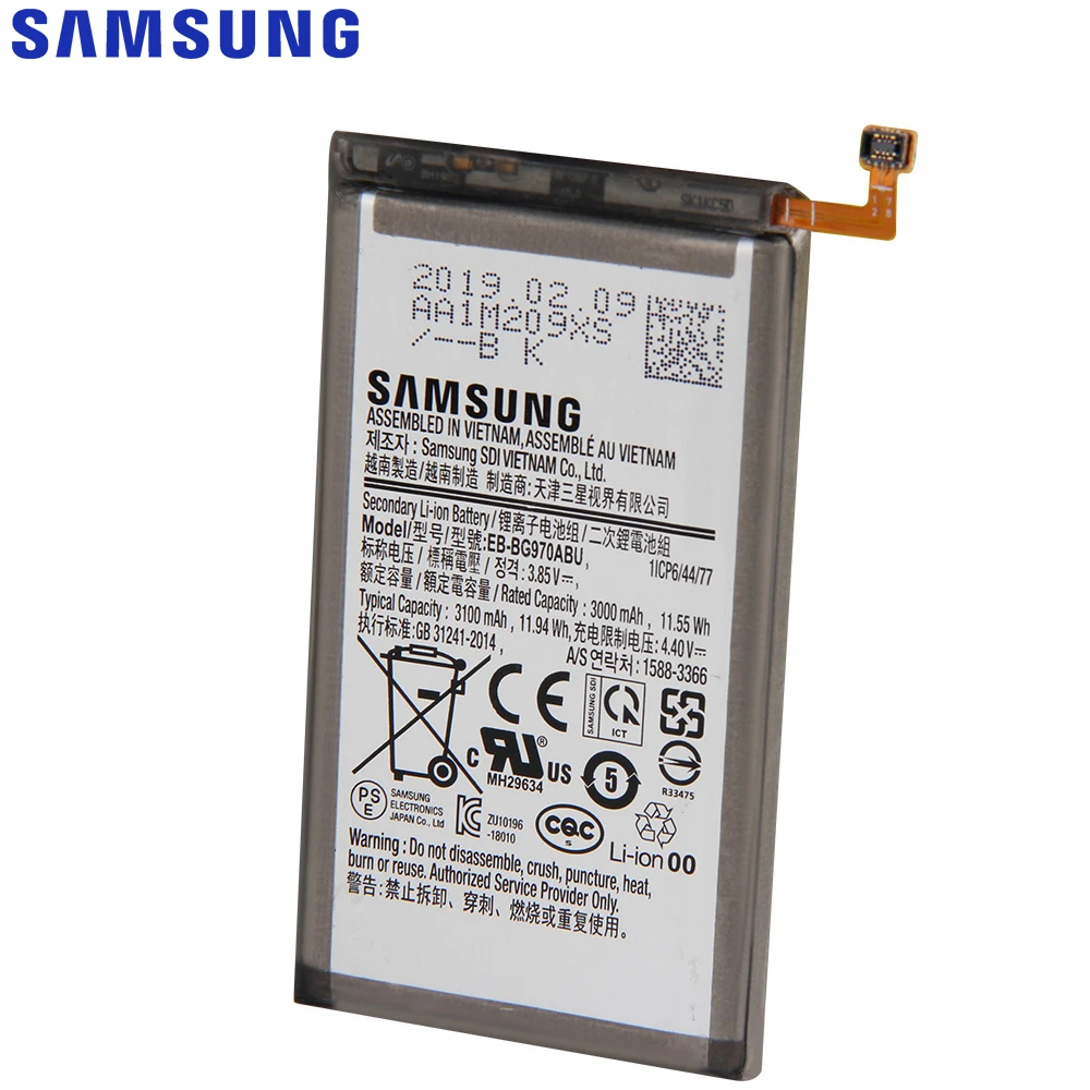 SAMSUNG Original Replacement Battery EB-BG970ABU For Samsung Galaxy S10E S10 E SM-G9700 G9700 3100mAh Authentic Phone Battery