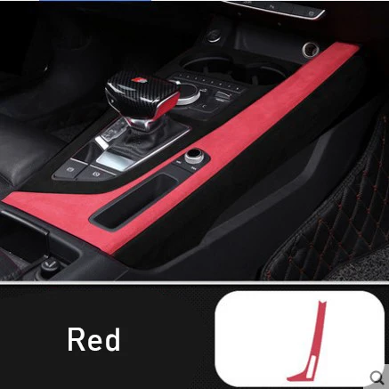Замшевая Кожа Авто Крышка редукторов для Audi A4 B9 автомобильные аксессуары - Название цвета: A RED