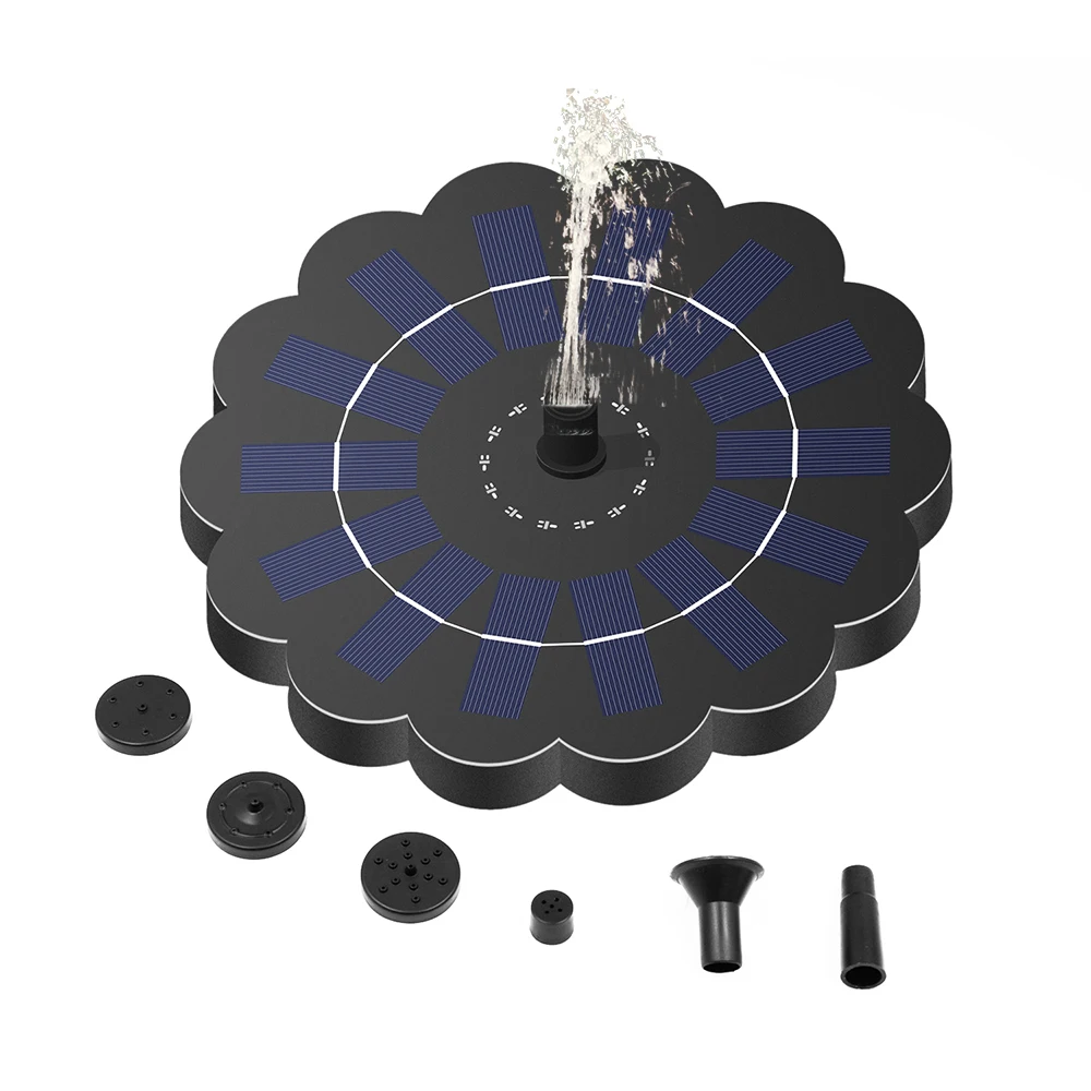 Garden Fountain 180L/h Floating Solar Fountain Anti-Blocking Brushless Water Pump Bird Bath Garden Pond Plants Watering Kit Pump