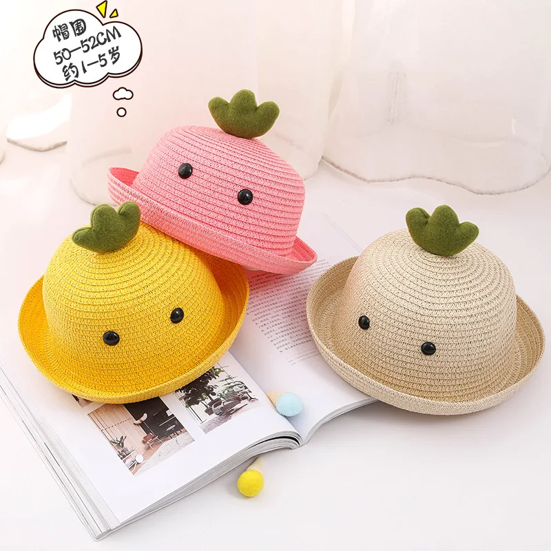 

New Style Summer Korean-style CHILDREN'S Straw Hat Cartoon Cactus Modeling Hat Outing Beach Hat Topee Men And Women
