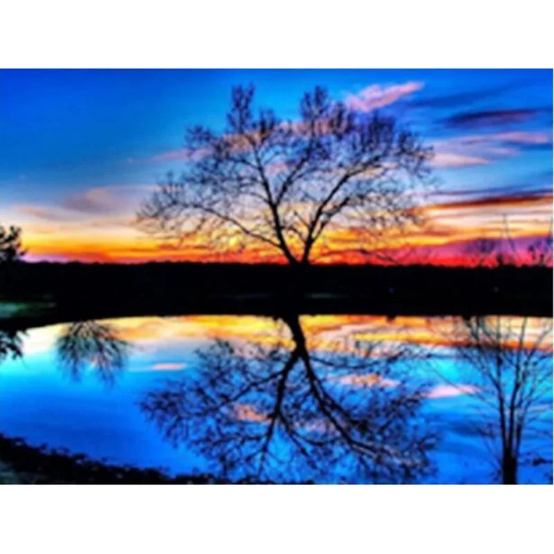 Diamond Embroidery Fantasy River Sunset 5D DIY Mosaic Painting Full Square/Round Decor Home | Дом и сад