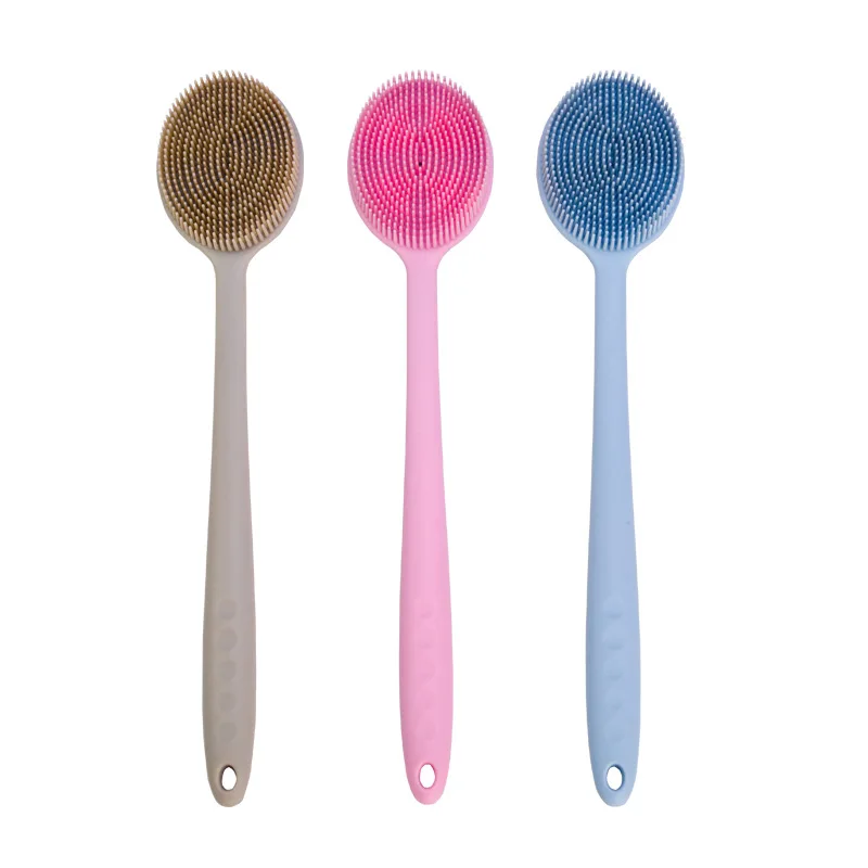Escova de Banho Volta para Chuveiro Silicone Punho Longo Massagem Limpeza Banheiro 2020 1 Pçs 13 Tratamentos esfoliantes e p/ corpo