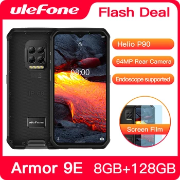 

Ulefone Armor 9E 8GB+128GB Rugged Phone Android 10 Helio P90 Octa-core 2.4G+5G WIFI Mobilene 6600mAh 64MP Camera NFC Smartphone