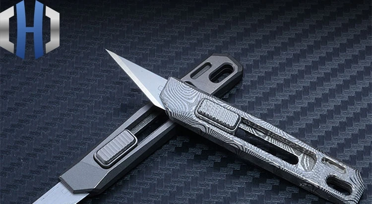 Titanium Alloy/Damascus Mini Knife EDC Multifunction Portable Keychain