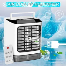 Portable Air Conditioner 7 Colors LED Conditioning Mini 3IN1 Humidifier Purifier USB Desktop Remote Controller Air Cooler Fan
