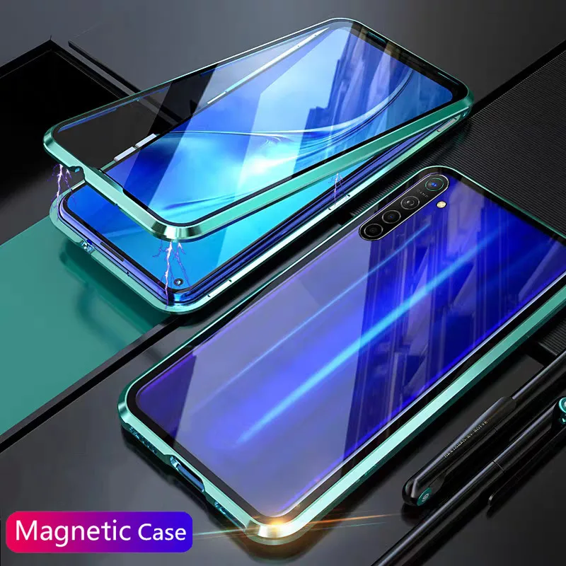 Прозрачный чехол с магнитной адсорбцией для OPPO Realme 6 Pro 6S 6i 5i 5 C3 двойной боковой