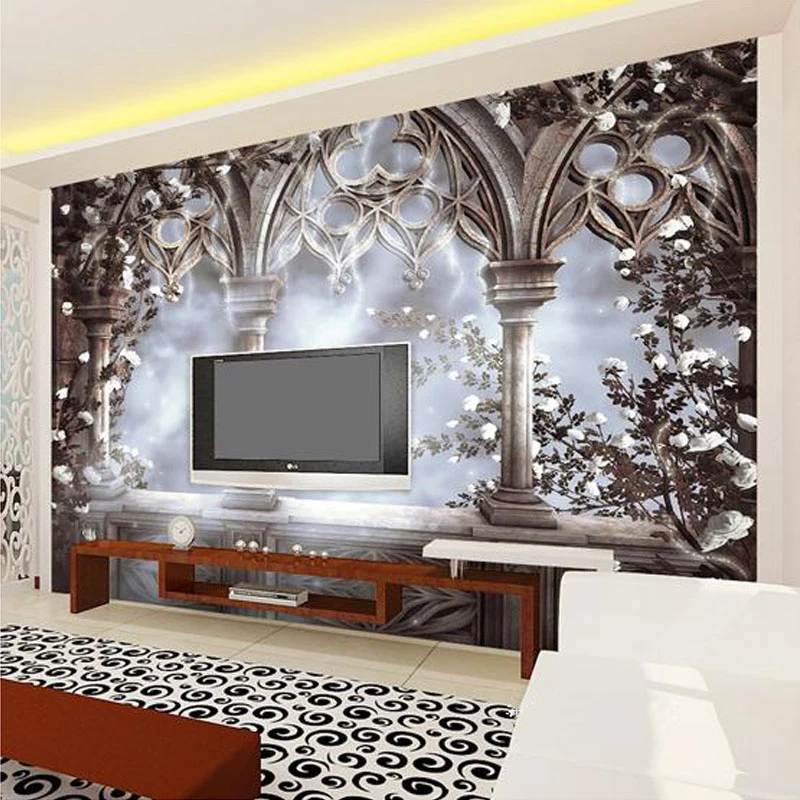

Drop Shipping Custom 3D Photo Wallpaper European Retro Large Mural TV Backdrops Home Decor Papel De Parede 3D Wallpaper