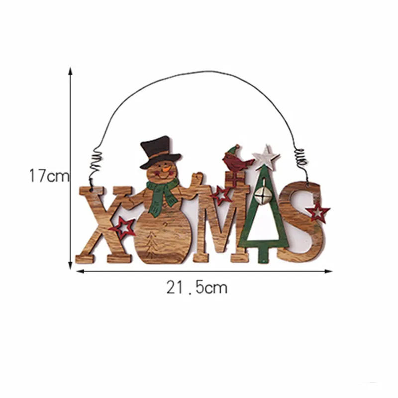 1pc-29-Xmas snowman Рождественский Деревянный DIY кулон Noel гирлянды фигурные рождественские украшения для дома Natal Navidad дерево декор подарки на год - Цвет: 1pc-29-Xmas snowman