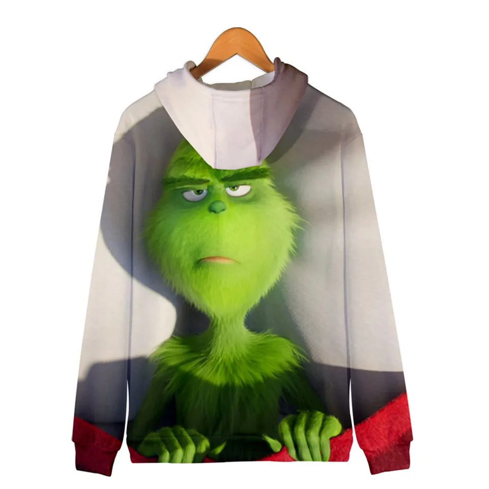 Лидер продаж, толстовки с 3D принтом из фильма «The Grinch», модная толстовка с капюшоном на молнии, Harajuku, уличная куртка, пальто, одежда