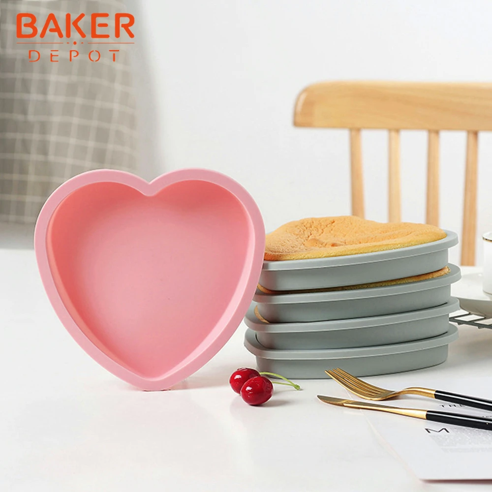 BAKER DEPOT Радужная форма для торта силиконовая форма для торта выпечка круглый торт пицца форма в виде гамбургера DIY День рождения упаковка из 4