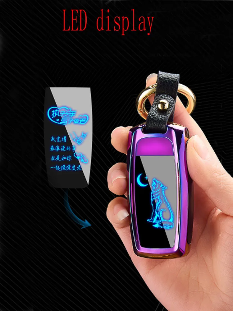 100 шт USB Зажигалка-Фонарик светодиодный экран Ключ Пряжка