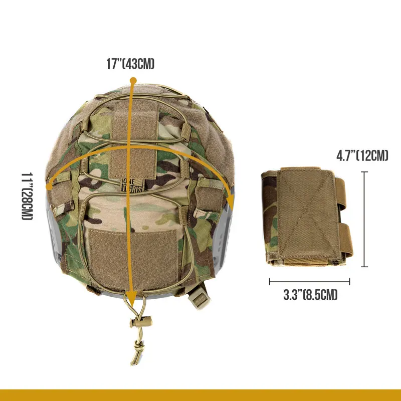 Многоцветный OneTigris Tactical Fast PJ шлем крышка+ Задняя батарея чехол для Ops-Core Fast PJ M/L шлемы - Цвет: Многоцветный