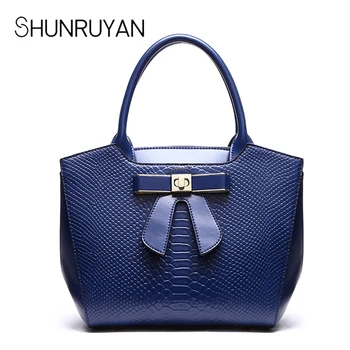 

SHUNRUYAN New Bow TieGenuine Leather Bag Ladies Fashion Handbag Luxury Ladies Messenger Bag High Quality Elegant Hangdbag