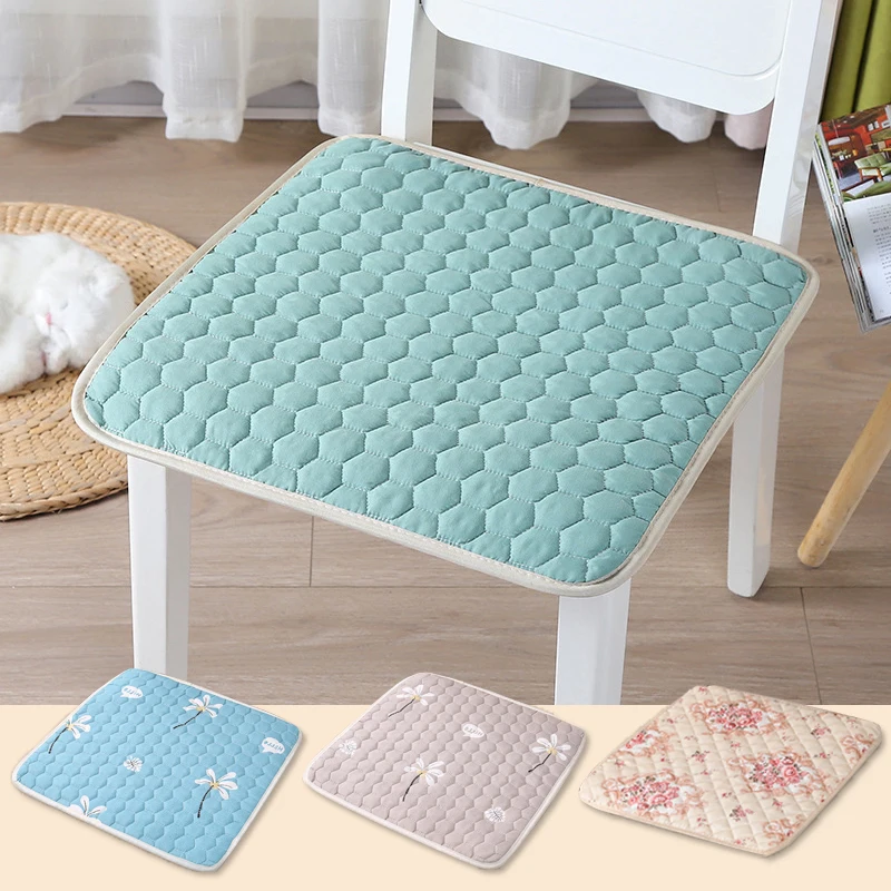 Modern Simple Style Polyester Chair Cushions Home Office Student Square Flower Printed Seat Pads Computer Chair Protective Mats