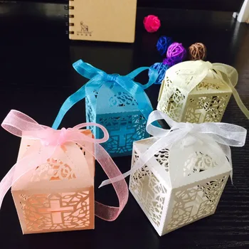 

50pcs/lot DIY Crossing Candy Boxes Angel Gift Box For Baby Shower Baptism Birthday First Communion Christening Easter Decoration