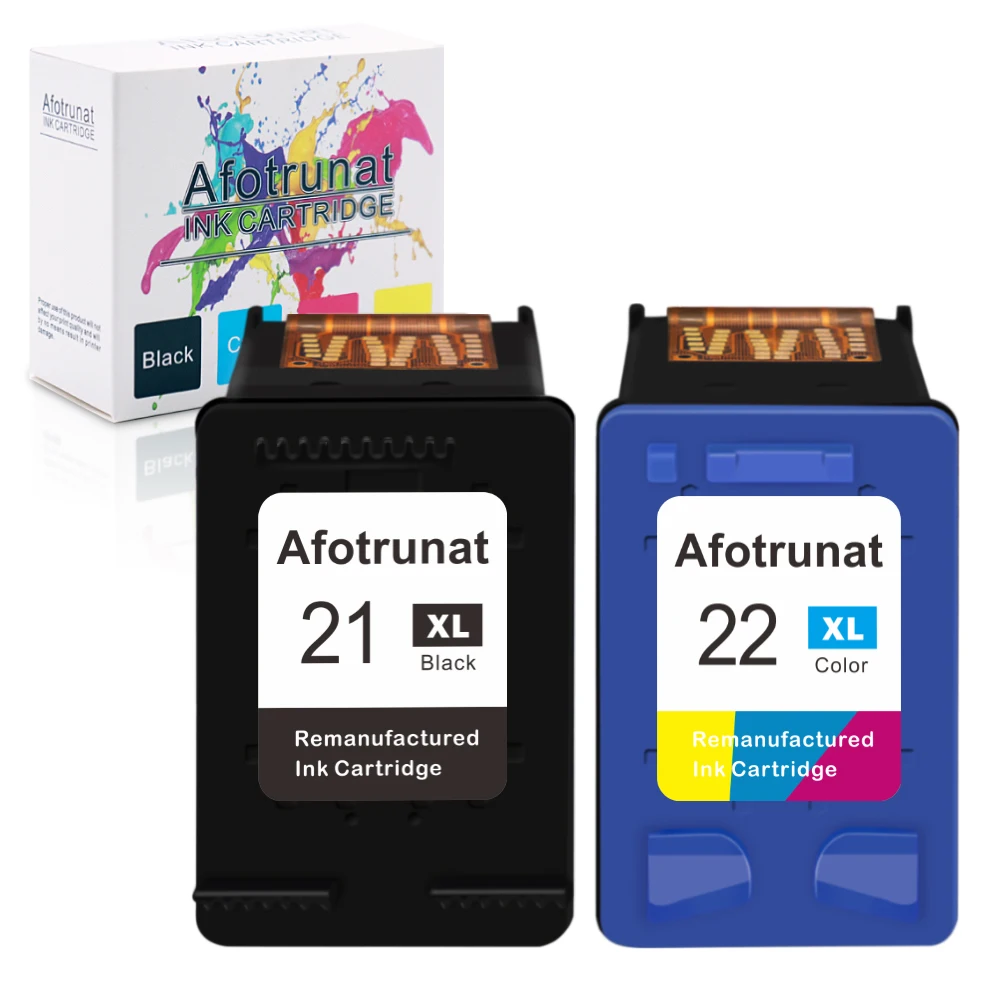 Afotrunat 21XL 22XL remanufactured ink cartridges for HP 21 XL 22 XL