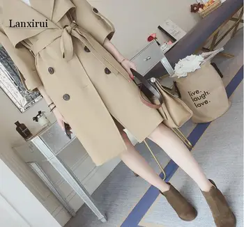 

Women Autumn Winter Coats cotton Coat Slim Long Coat Casual Wool Blend Jacket Outwear