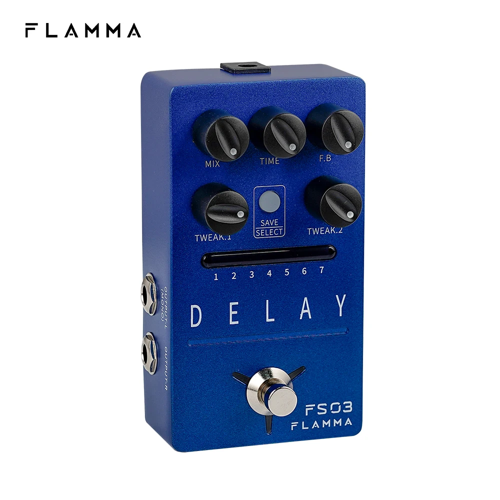 FLAMMA FS03 Guitar Delay Effects Pedal Stereo Delay Pedal 6 Effects 80s Looper Storable Presets Tap Tempo Trail on guitar effect pedal guitar effects pedal