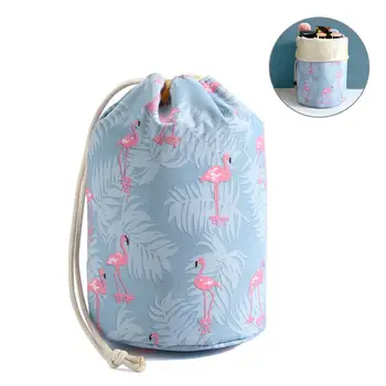 

Women's Cosmetic Bag Color Cylinder Drawstring Waterproof Travel Cosmetic Bag Large Capacity Beauty Makeup Storage Toiletry Kit