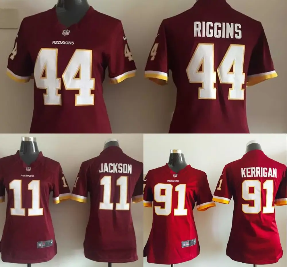 Сшитые женские футболки с вышитыми логотипами, Размеры s-XXL, 44, John Riggins, 11 DeSean Jackson 91, Ryan Kerrigan