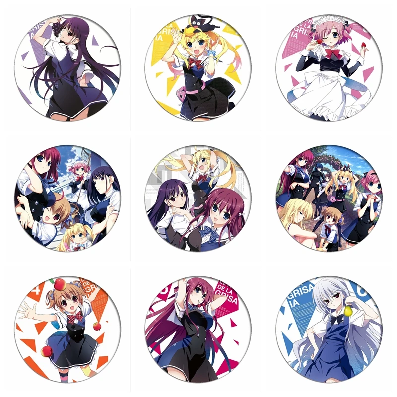 

The Fruit of Grisaia Cosplay Badges Yumiko Sakaki Brooch Pin Suou Amane Collection Badge Breastpin for Backpacks Clothing