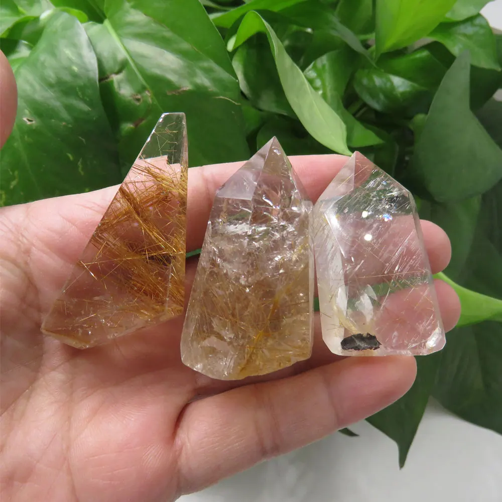 3 шт.,, новинка, AAA, натуральный кристалл кварца, Rutile, волосы, Камни кварца, целебная, рейки, фэншуй, карманные камни