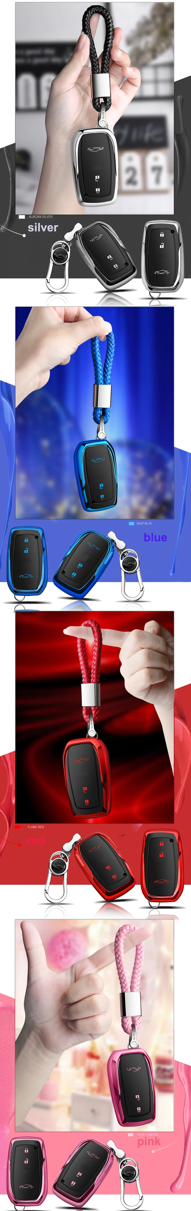 TPU soft car key case Protective Shell full cover for Toyota Highlander Camry CROWN REIZ Prado RAV4 360 Car Accessories