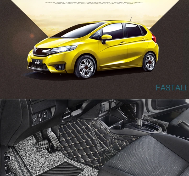 Для Honda FIT JAZZ- автомобильные коврики окруженные шелковым кольцом автомобильные коврики Педальный кожаный коврик устойчивый к царапинам GK5 автомобиль