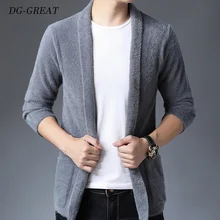 Осенний мужской свитер, кардиган, Молодежный тонкий стиль, пальто, тонкое тело, Корейская версия, длинный плащ, норковая кашемировая верхняя одежда, свитер