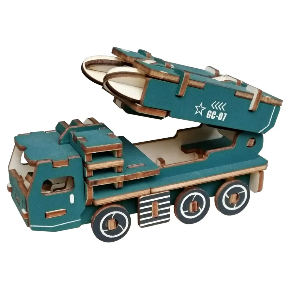 

Mini Wooden Missile Vehicle Model 3D Educational Puzzle Toy Kid Adults Gift