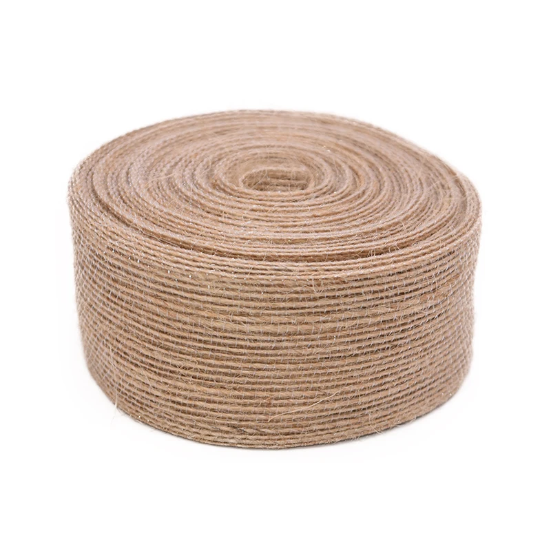 38mm 10 м/рулон 15 мм-38 мм джутовые Мешковины Ленты DIY ручной работы Hessian шпагат веревочные шнуры деревенский Свадьба День Рождения украшения - Цвет: 38mm
