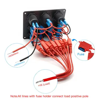 

Black Toggle Panel Switch Accessories Car ABS+Aluminum Plate Waterproof Circuit Breaker