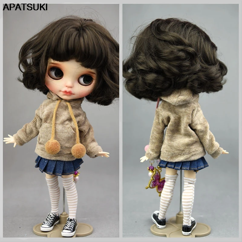 Коричневое Пальто ручной работы для Blyth Doll, толстовка, наряды, модная одежда для куклы Blythe Doll, топы для детей, игрушки 1/6, аксессуары для кукол