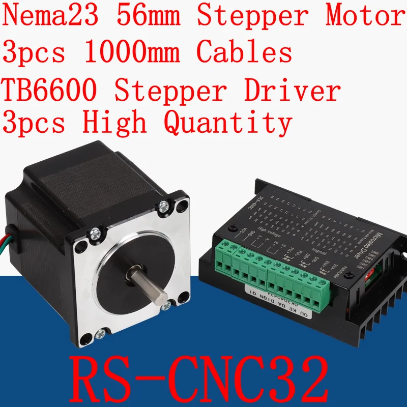 Nema23 высокое шаговый двигатель 56 мм длина 6 35 вал для RS-CNC32 TB6600 драйверы 3 компл./лот |