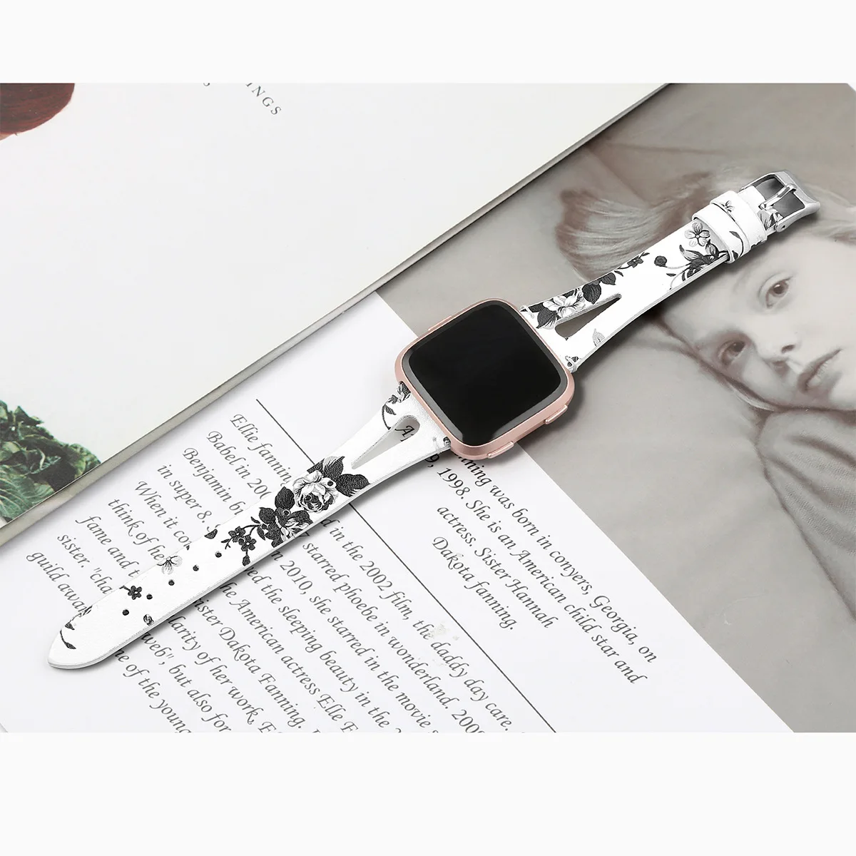 Подходит для Fitbit часы Versa кожаный ремешок для часов кожаный узкий-открытый ремешок для часов
