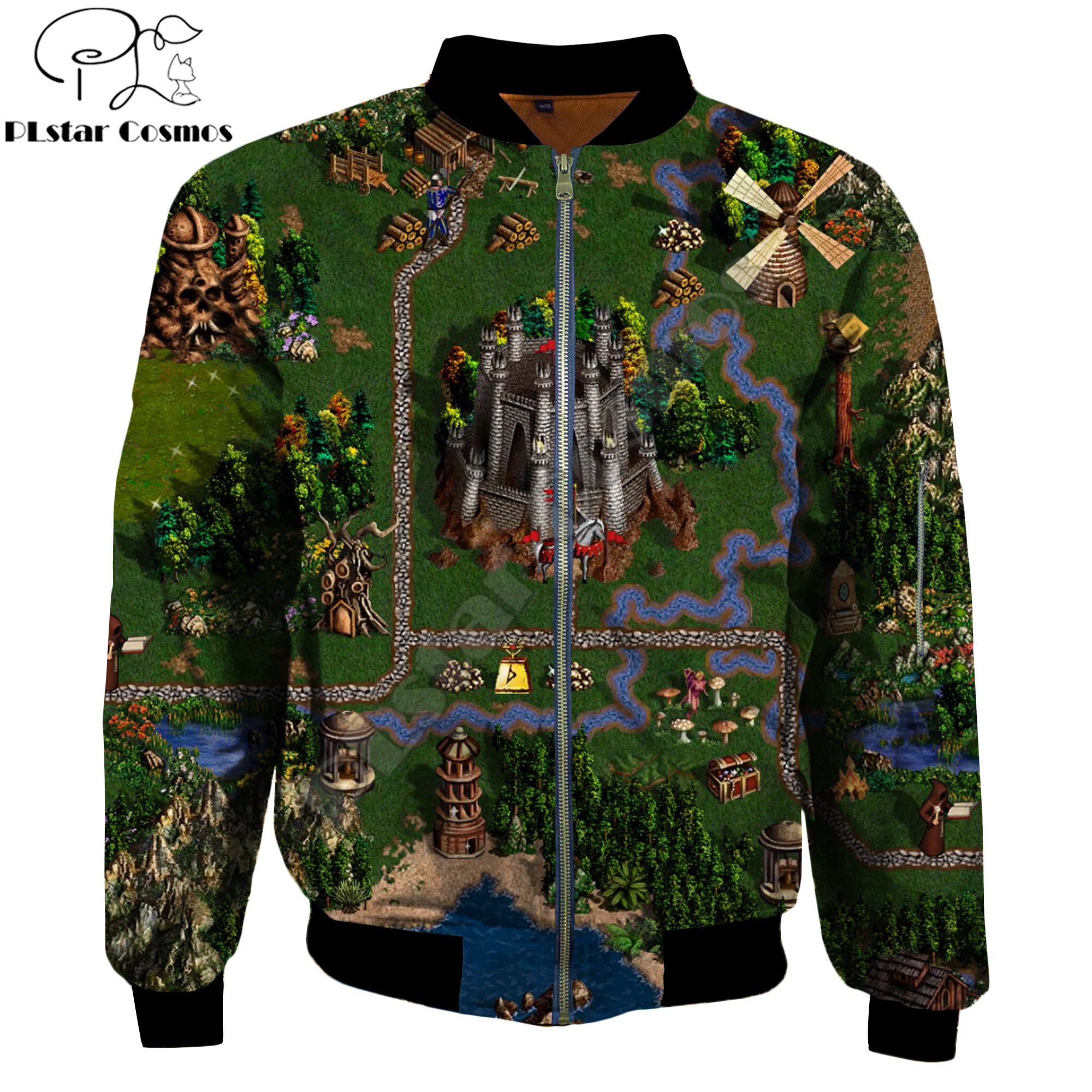

2019 New Fashion Men's bomber jackets Game Heroes of Might & Magic Printed 3d Zip Long Sleeve Pullover Unisex Zipper jacket WS45
