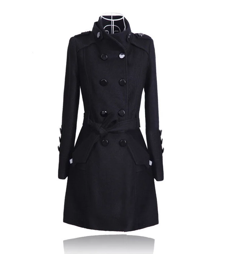 Trench coat feminino para outono e inverno,