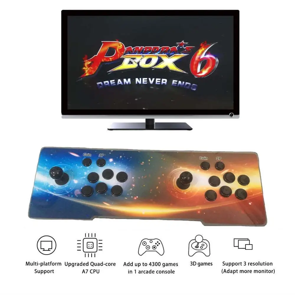Pandoras Box 6 1300 аркадная консоль, поддержка 3D игр, добавить больше игр, список любимых, алфавитный порядок, классификация игр - Цвет: Star Universe