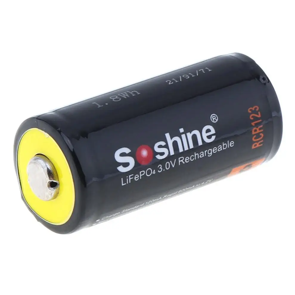 2 шт. Soshine 3V 600 мА/ч, 16340 RCR123 LiFePO4 Перезаряжаемые Батарея с защитой PCB для Светодиодный фонарики Налобные