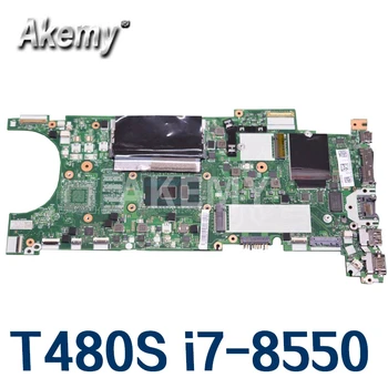 شراءلينوفو ثينك باد T480S اللوحة الأم لأجهزة الكمبيوتر المحمول SR3LC I7-8550U وحدة المعالجة المركزية 8G RAM 01LV606 ET481 NM-B471 اللوحة الرئيسية
