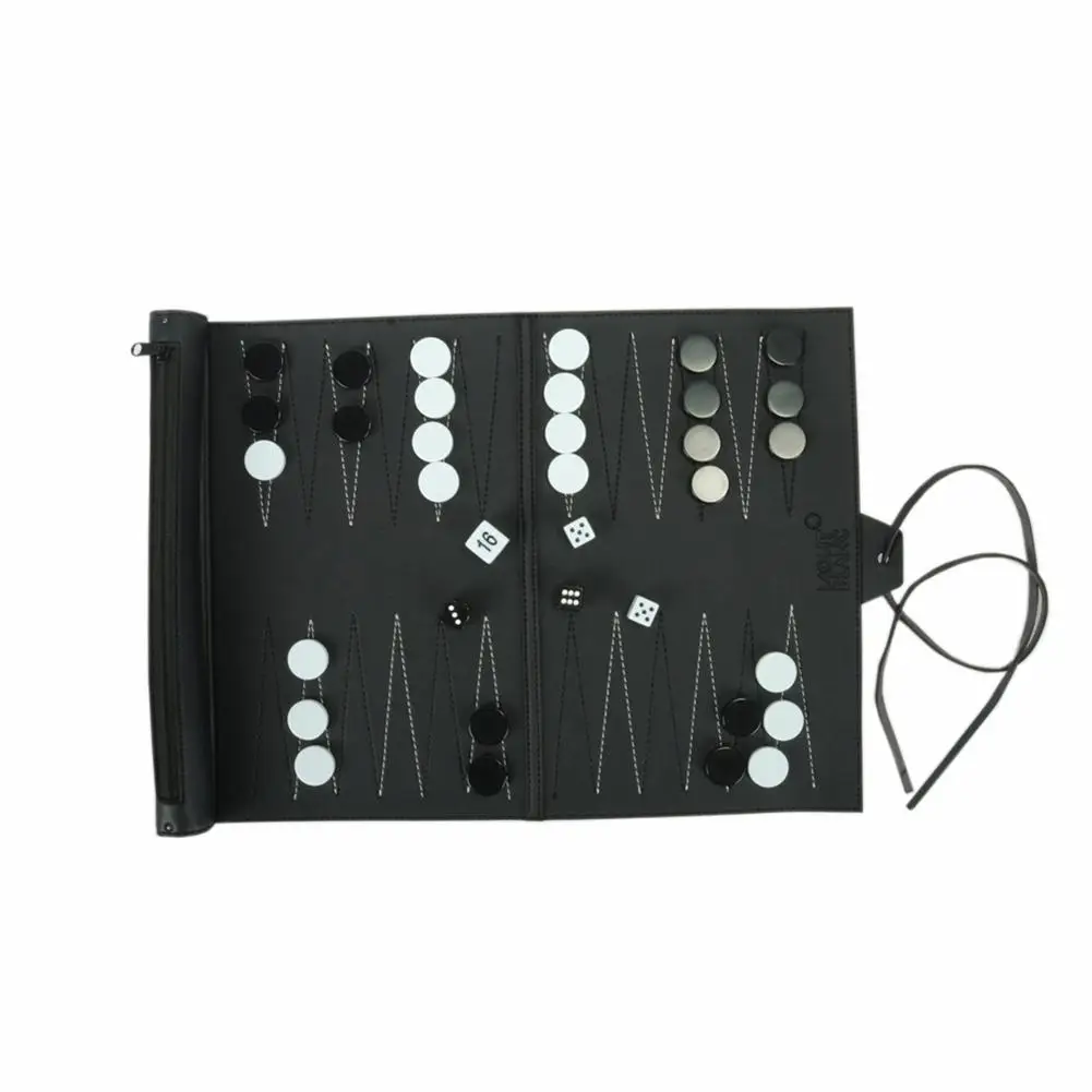 

Leather Chessboard Backgammon PU International Chess Set Board Travel Games Chess Backgammon Draughts Entertainment Chess Set