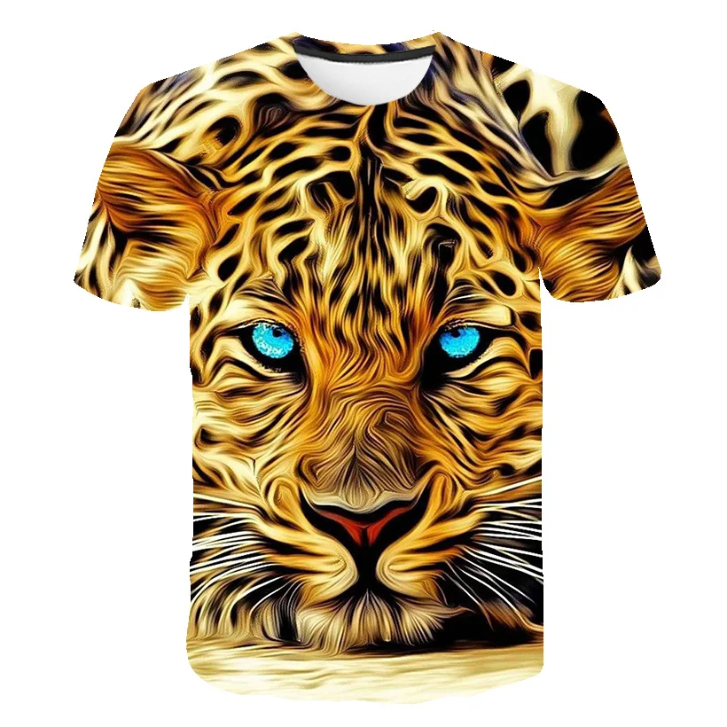 

2020 Newest Animal 3D Print Leopard Cool Funny T-Shirt Men Short Sleeve Summer Tops Tees Fashion oversized t shirt 3d Shirts Top