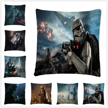 

Star Wars Force Awakening Pattern Linen Cushion Cover Pillow Case for Home Sofa Car Decor Pillowcase 45X45cm
