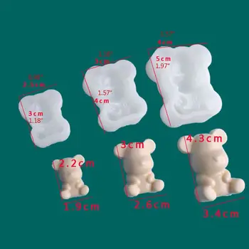 

3Pcs Cute Bear Pendant Mold Resin Casting Animals Molds Kit Jewelry Making Tools