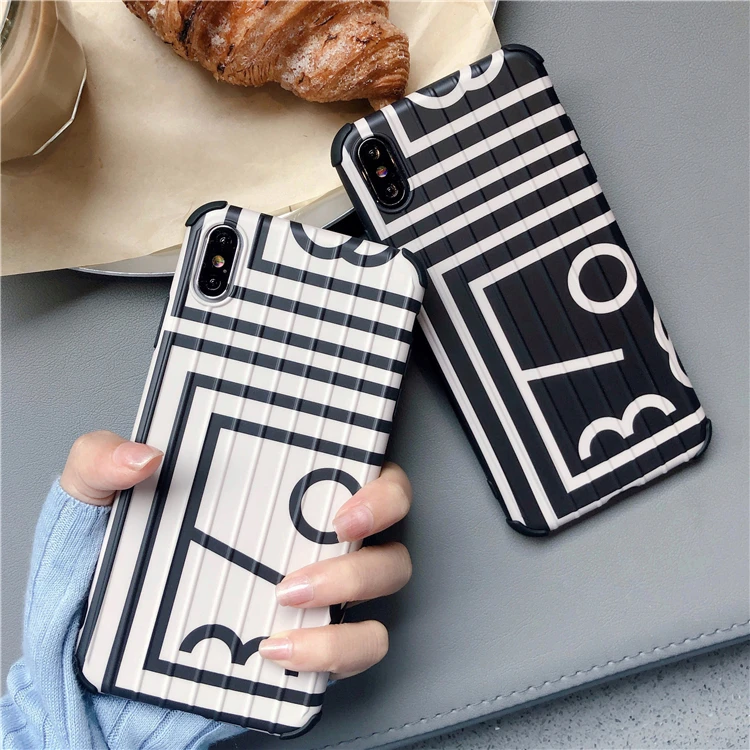 

luggage texture Candy Color abstract Line Painting Cases For iphone XR XS Max Phone Case For iphone X 7 8 6 Plus Back Cover
