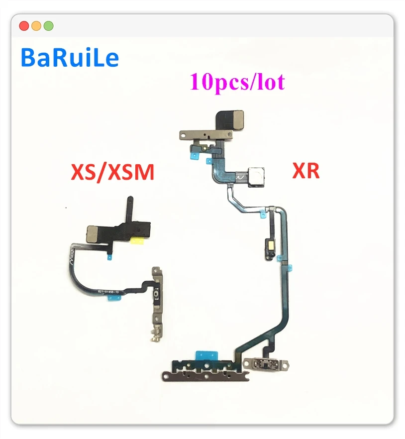 BaRuiLe 10 шт. гибкий кабель включения/выключения питания для iPhone XS Max XR переключатель