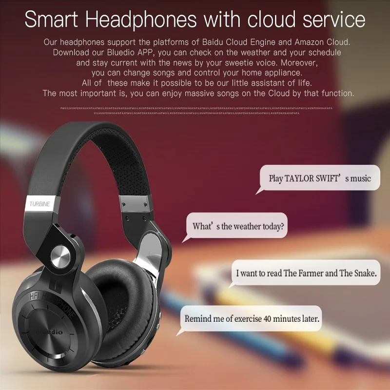 Bluedio T2+ Bluetooth наушники 5,0 беспроводные/проводные наушники стерео гарнитура с fm-радио и sd-картой