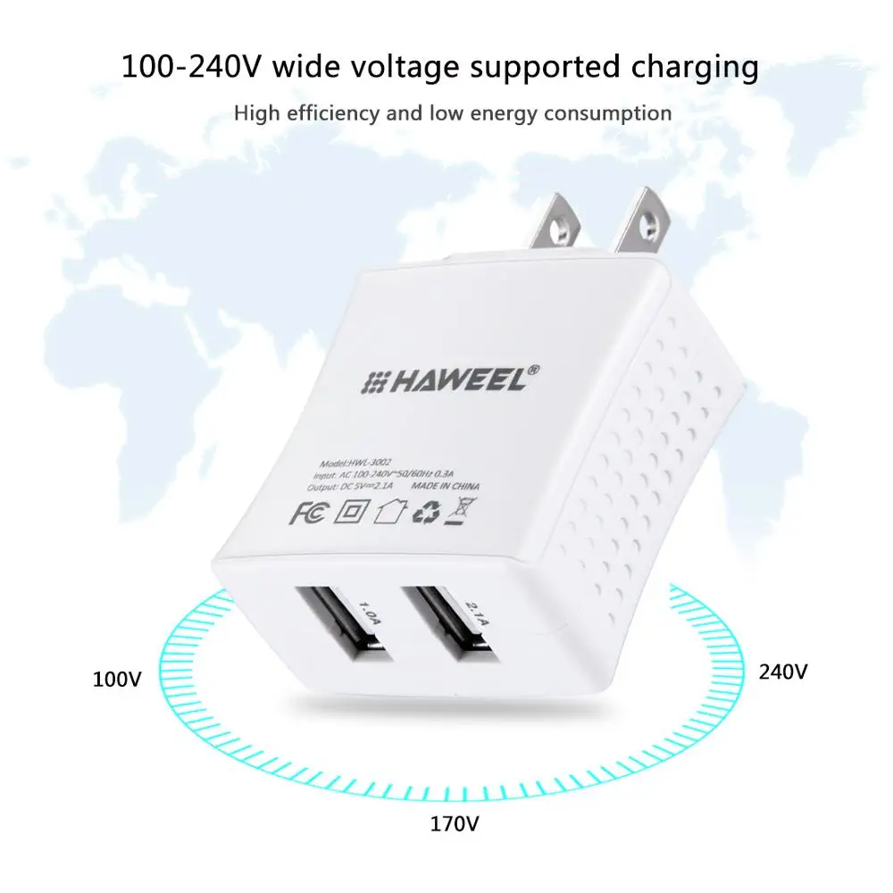Новый адаптер зарядного устройства с 2 usb портами для iPhone samsung Xiaomi Android телефонов