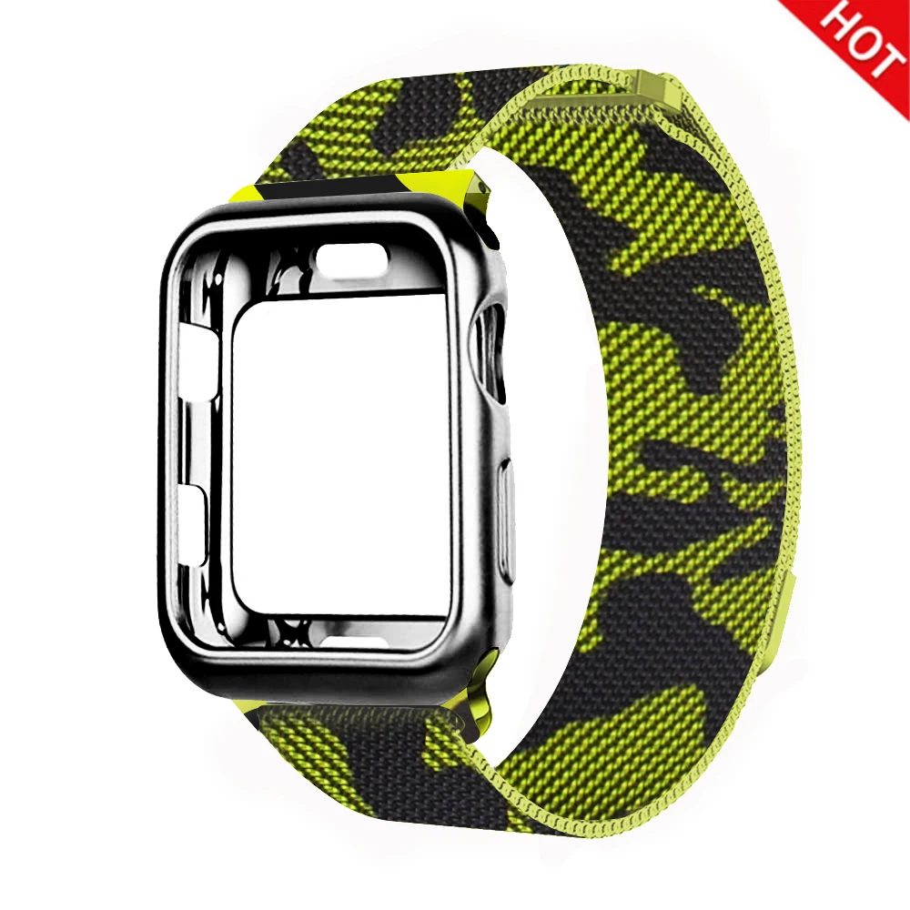 Jungle Миланская петля, ремешок для Apple Watch, 42 мм, 38 мм, сопутствующий браслет, ремешок с регулируемой магнитной застежкой с адаптером для iWatch версии 3 / 2 - Цвет ремешка: Jungle